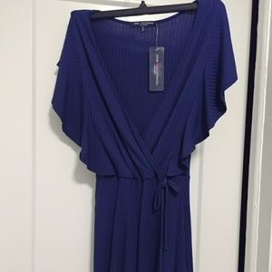 NWT Faux Wrap Ribbed Flutter Sleeve Romper